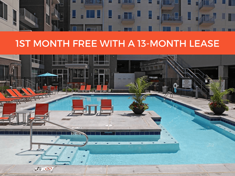 a month free with a 15 month lease  1st month lease with a pool